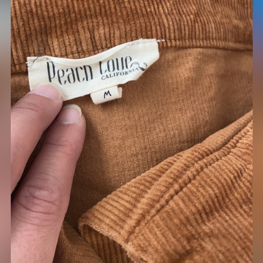 Peach Love California Ribbed Button up Skirt size Medium for Women